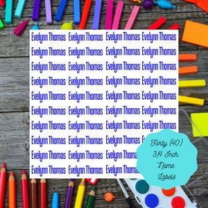 Custom Name Labels for School Supplies, Personalized Name Labels for Kids, Vinyl Name Label Sheets, Kids School Name Stickers