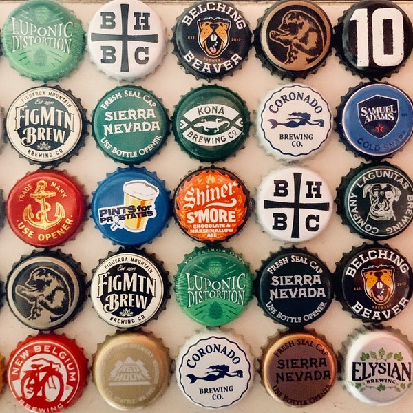 Beer Bottle Cap Magnet Set Craft Brewery Gift