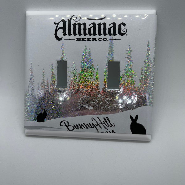 Almanac Beer Co Bunny Hill IPA Double Light Switch Plate Switchplate Cover Craft Beer Bottle 2 Gang