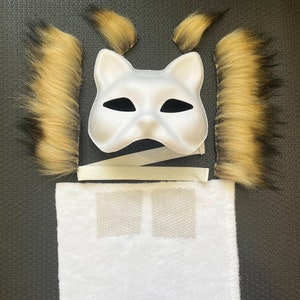 DIY Custom Therian Mask Kit with Brown Faux Fur, Cat Therian Mask, Therian Gear, Quadrobics Masks, Gift for Otherkin, Furry Animal Mask, Cos