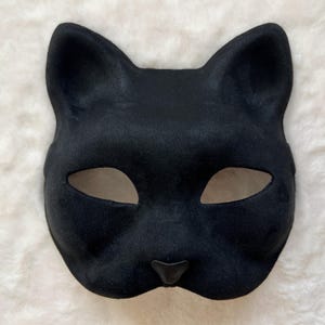 Black Cat Therian Mask for Quadrobics and Otherkin, Therian Gear Furry Mask, Therian Mask Cheap, Black Kitten Therian Masks, Halloween Maske