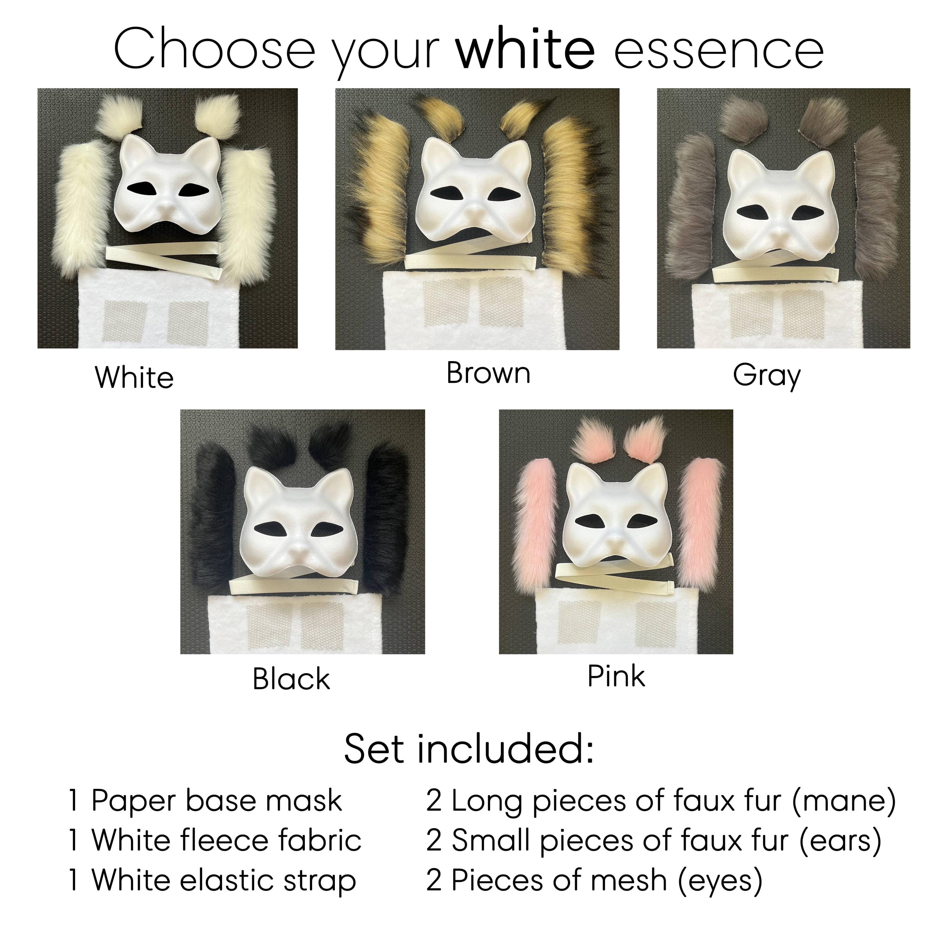Masque de chat noir therian Taille unique Fait Main Autres articles
