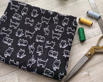 Cat Print Jacquard Fabric Remnant: Double Sided Tapestry, Craft Piece