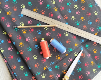Rainbow Dog Puppy Paws Fabric for Quilting Animal Paw Patchwork Dogs Cats Leg Print Home Decor Fabric per by Yard Fabric for Dog Accessories