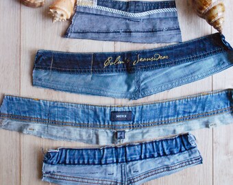 【NONCODE】Weather Cable Vintage Denim Pants (belt set) Aecibzo Women's Denim Waist Belt Retro Vintage Style