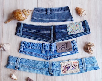 【NONCODE】Weather Cable Vintage Denim Pants (belt set) Aecibzo Women's Denim Waist Belt Retro Vintage Style