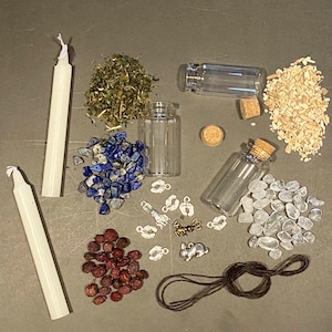 DIY spell jar for fertility, everything for one jar, ritual supplies, witchcraft supplies, altar supplies, witch kit, read description