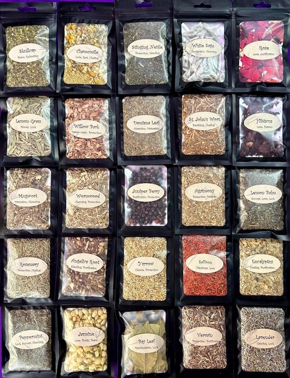 100+ Options. Herbs for Witchcraft, Spells, Manifestation, Divination, Wicca