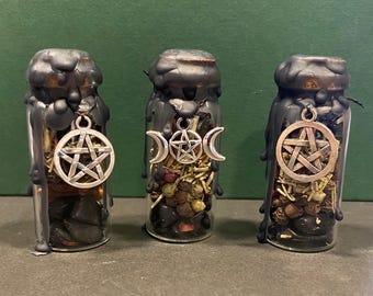 DIY Spell Jar Kit for Love, Prosperity, Protection, Healing, Happiness, Road opener. Instructions included