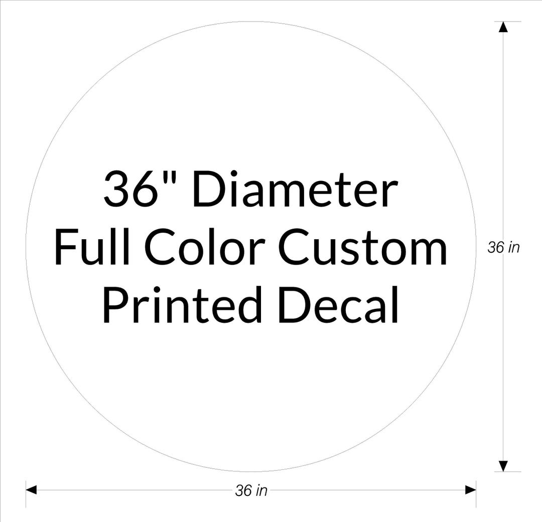 36 Inch Diameter Custom Laminated Printed Full Color Decal - Etsy