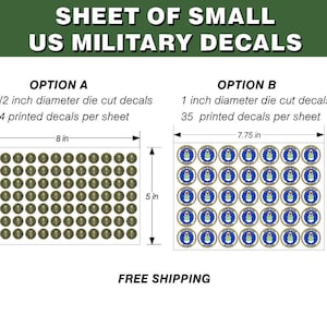 5&quot;x 8&quot; Sheet of Small US Military Decals
