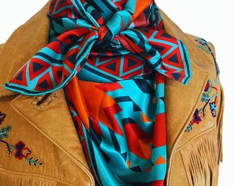 Aztec Blue Scarf