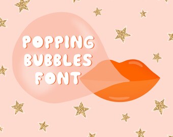Fuente Popping Bubbles / Fuente Bubble Letter / Fuente Bubble / Fuente moderna / Fuente Sans Serif / Fuente con letras a mano / Fuente de marca