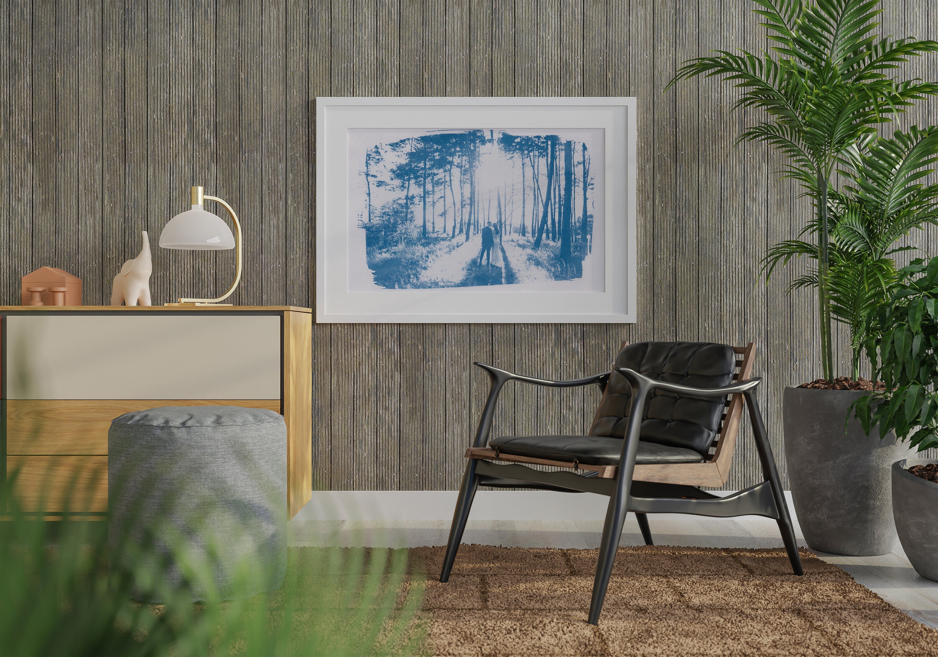 Impression Photo Mariage en Cyanotype - Impression Personnalisée Réalisé à La Main Souvenir de Maria