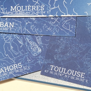Affiche Carte Personnalisée Cyanotype