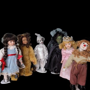 Seymour Mann Story Book Tiny Tots WIZARD of Oz FULL Set of 6 Porcelain Dolls 10" Wicked!