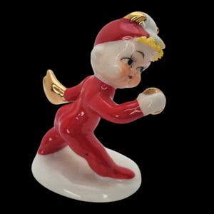 Vintage MCM Lefton L'amour Little Devil Baseball Pitcher Figurka Japonia