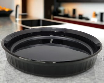 Moule à tarte rond noir classique français Corning Ware, plat à quiche F-3-B EUC