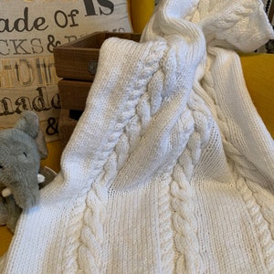 Hand Knitted Baby Pram Blanket