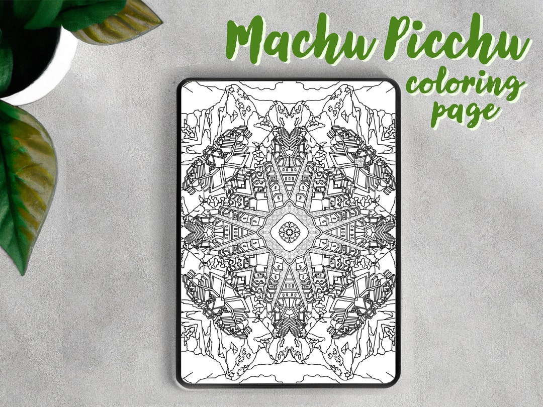 Machu Picchu Coloring Page Around the World Coloring - Etsy