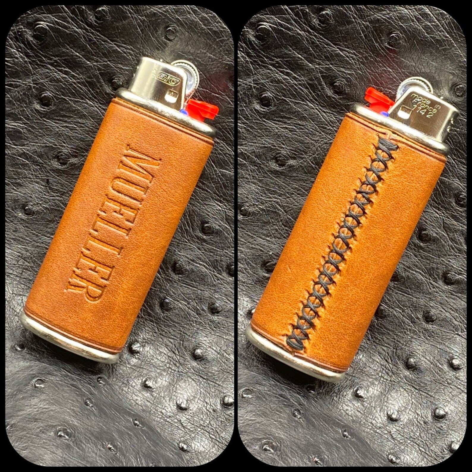 Horween Bic Lighter Case. Leather Personalized Leather Lighter Etsy
