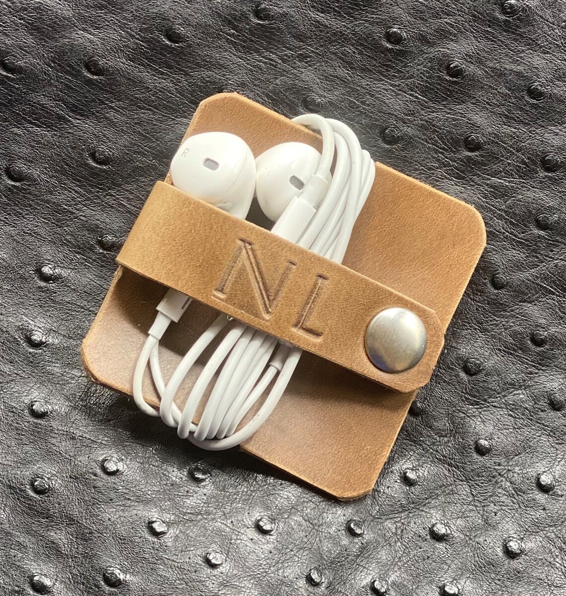 USA Headphone Cord Wrap. Luxury Earbud Cord Wrap. Leather Etsy