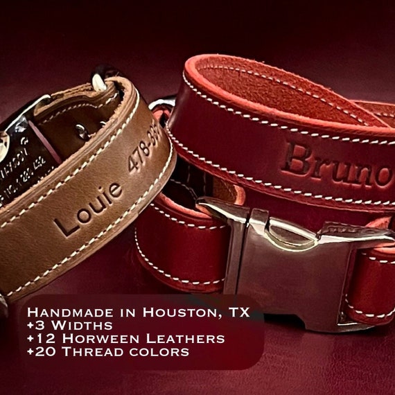 Customizable Leather Dog Collar With Quick Release Buckle