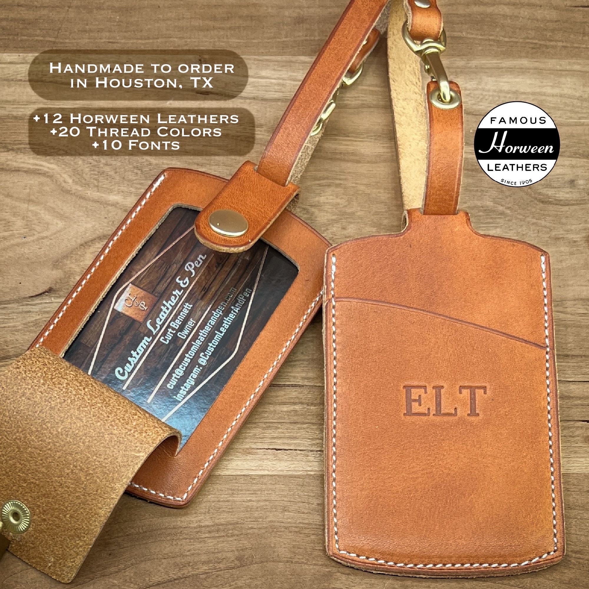 Luxury Vachetta Leather Luggage Tag With Clip Personalised -  Denmark