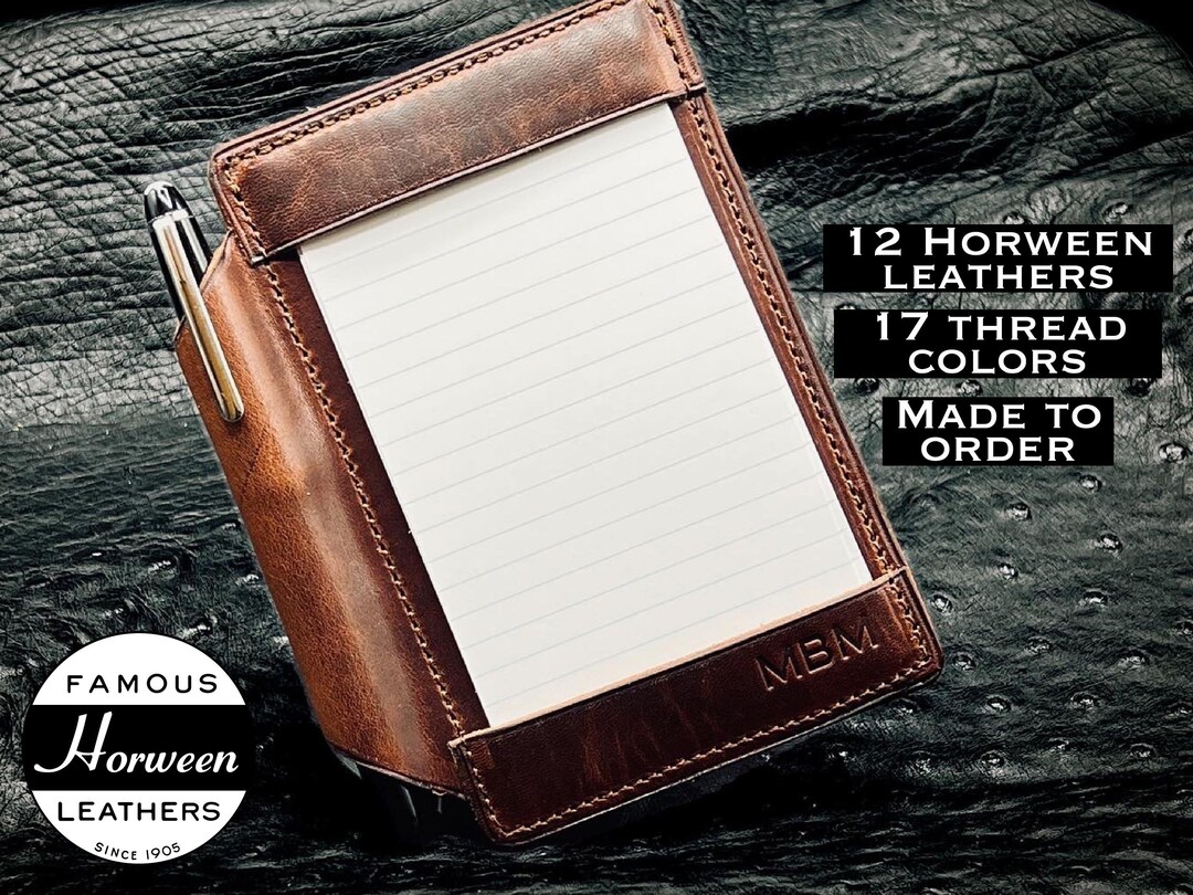 Customizable 3x5 Index Card Holder in Horween Leather. Pocket Index