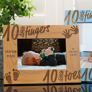 Baby Announcement Picture Frame, Personalized Birth Stats, Nursery Decor, Newborn Picture Frame, Baby Name, Gift for New Parents