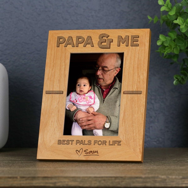 Papa & Me Appreciation Picture Frame, Personalized Fathers Day Gift for Grandpa, Grandfather Birthday or Christmas Present