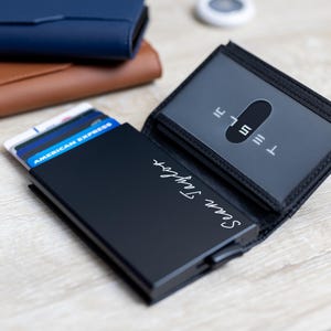 Men's Personalized Wallet, Modern Bifold Card Wallet for Men w/ ID Window, Slim Leather Wallet w/ RFID Guard | Nice Wallet image 1