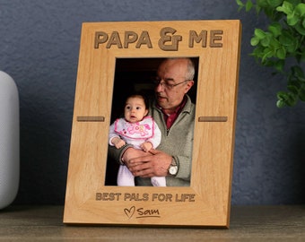 Papa & Me Appreciation Picture Frame, Personalized Fathers Day Gift for Grandpa, Grandfather Birthday or Christmas Present