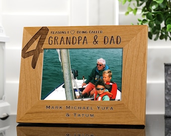 Grandpa & Dad Picture Frame Personalized, New Grandpa Gift, Fathers Day or Birthday Gift for Papa or Dad