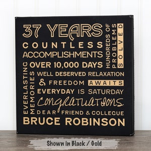 Personalized Retirement Sign Gift, Coworker Retirement Gifts, Retirement Gift for Her, Retirement Gift for Men, Engraved Retirement Canvas