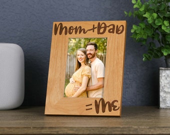 Mommy, Daddy & Me Picture Frame, Nursery Decor, Pregnancy Gift, Baby Announcement Frames for Newborn Girl or Boy (FRA-W148)
