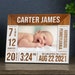 Baby Picture Frame, Nursery Decor, Personalize Birth Stat Picture Frame Gift, Baby Announcement Frames for Newborn Baby Boy or Baby Girl 