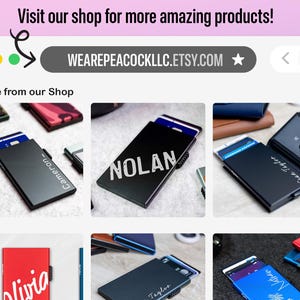 Men's Personalized Wallet, Modern Bifold Card Wallet for Men w/ ID Window, Slim Leather Wallet w/ RFID Guard | Nice Wallet image 6
