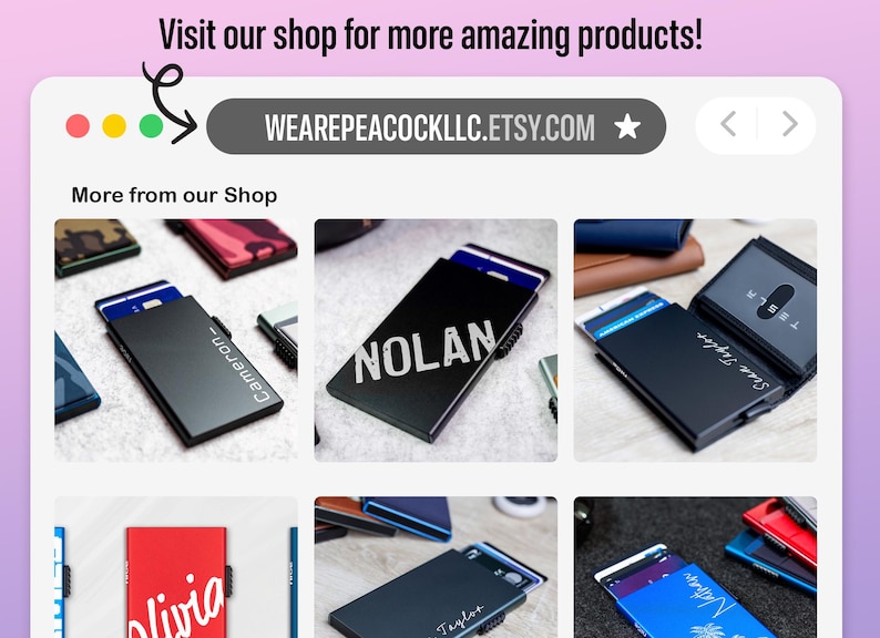 Men's Personalized Wallet, Modern Bifold Card Wallet for Men w/ ID Window, Slim Leather Wallet w/ RFID Guard | Nice Wallet image 6