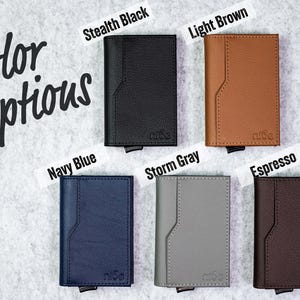Men's Personalized Wallet, Modern Bifold Card Wallet for Men w/ ID Window, Slim Leather Wallet w/ RFID Guard | Nice Wallet image 3