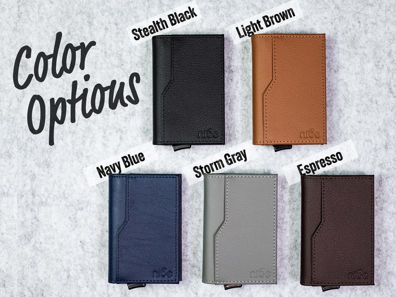 Men's Personalized Wallet, Modern Bifold Card Wallet for Men w/ ID Window, Slim Leather Wallet w/ RFID Guard | Nice Wallet image 3