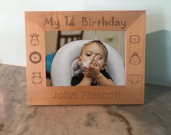 Baby Birthday Frame Personalized, First Birthday Gift, Picture Frame, Baby Gift