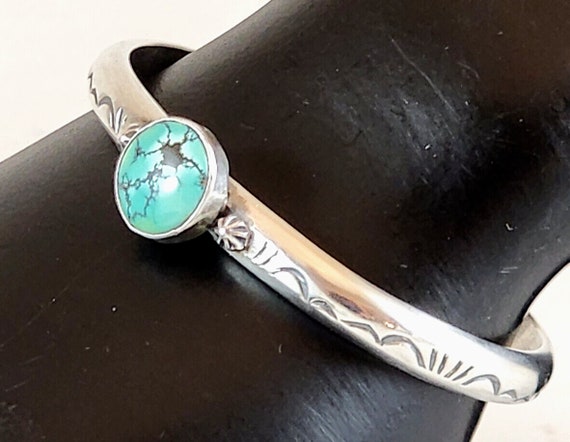 Sterling Silver Tane Turquoise Cuff Bracelet - image 1