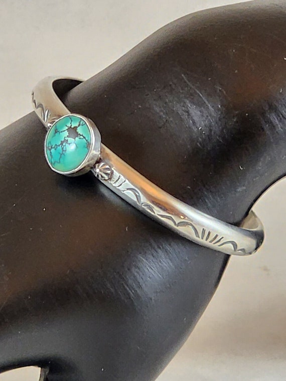 Sterling Silver Tane Turquoise Cuff Bracelet - image 4