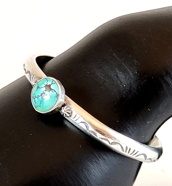 Sterling Silver Tane Turquoise Cuff Bracelet - image 8
