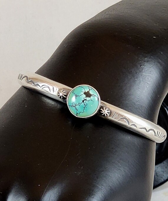 Sterling Silver Tane Turquoise Cuff Bracelet - image 7