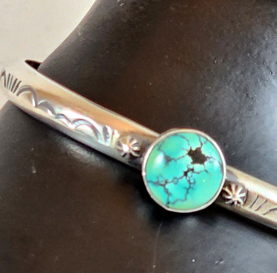 Sterling Silver Tane Turquoise Cuff Bracelet - image 6