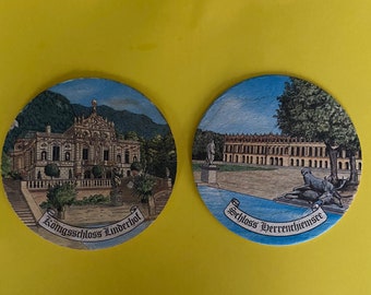 Schloss Herrenchiemsee Stone Magnet Poly Relief 8 cm Souvenir Germany 