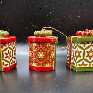 Villeroy & Boch Set of 3 Porcelain Christmas Gift Box &quot;Nostalgic Ornaments&quot; Free Ship! Never Used, Original Box