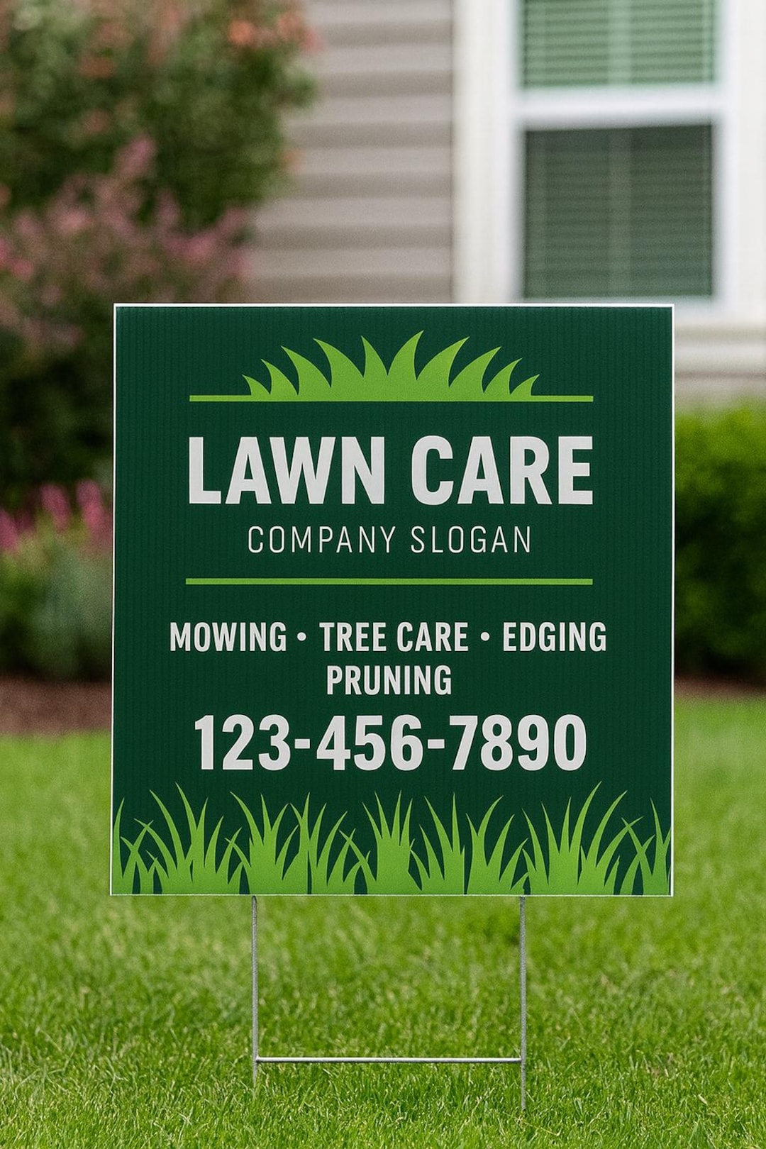 Personalized Lawn Care Yard Sign – Custom Double-sided Outdoor ...